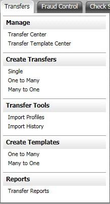 TRANSFERS CENTER Powerful tools for transferring funds across accounts Initiate multi-settlement transfers (one-to-many and many-to-one) Build and