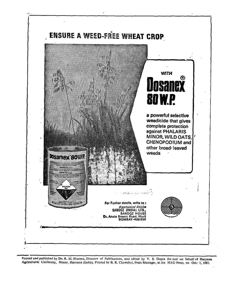 :, Ii[ ) ENSURE A WEED-fREIE WHEAT CROP WITH Do sand BOWP.