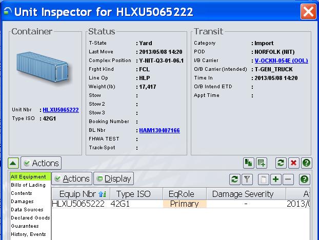 Unit Inspector>Details pane>all Equipment. To display the All Equipment detail click on the tab.