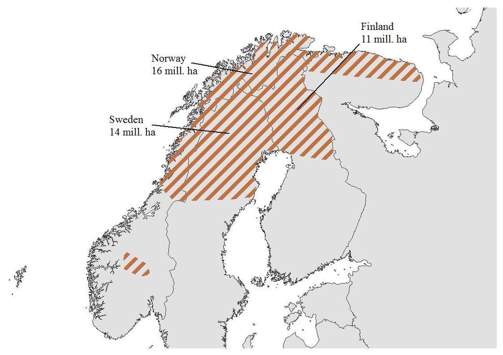 Extent of high nature and cultural value agroforestry according to literature Reindeer round-up before