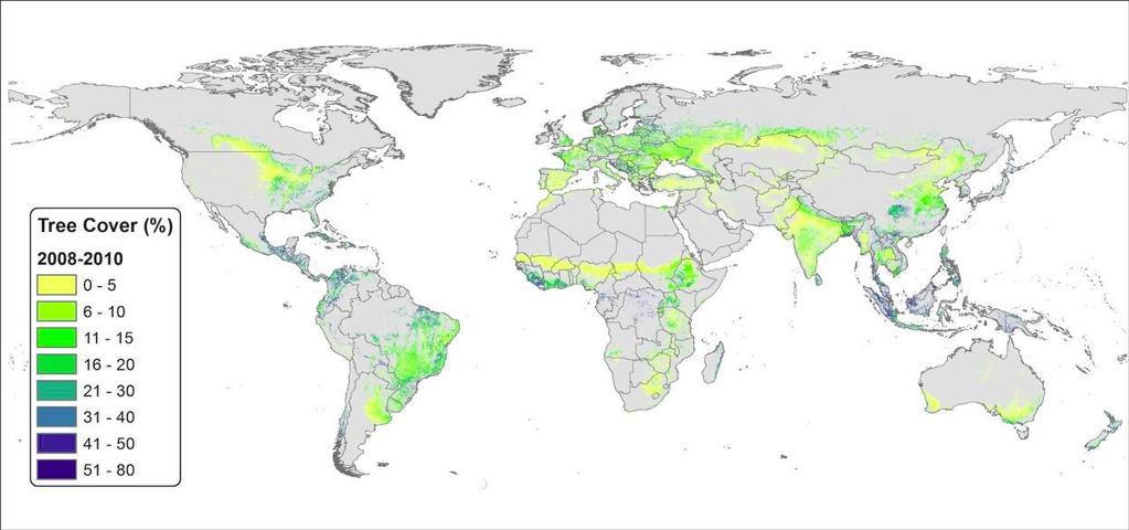 Earlier studies on the extent of agroforestry 46% (114 mill ha) of the