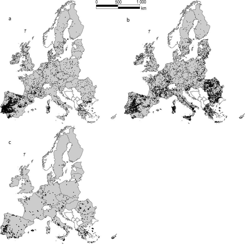 Distribution of wood pastures in Europe A) Pastures in open woodland 20.