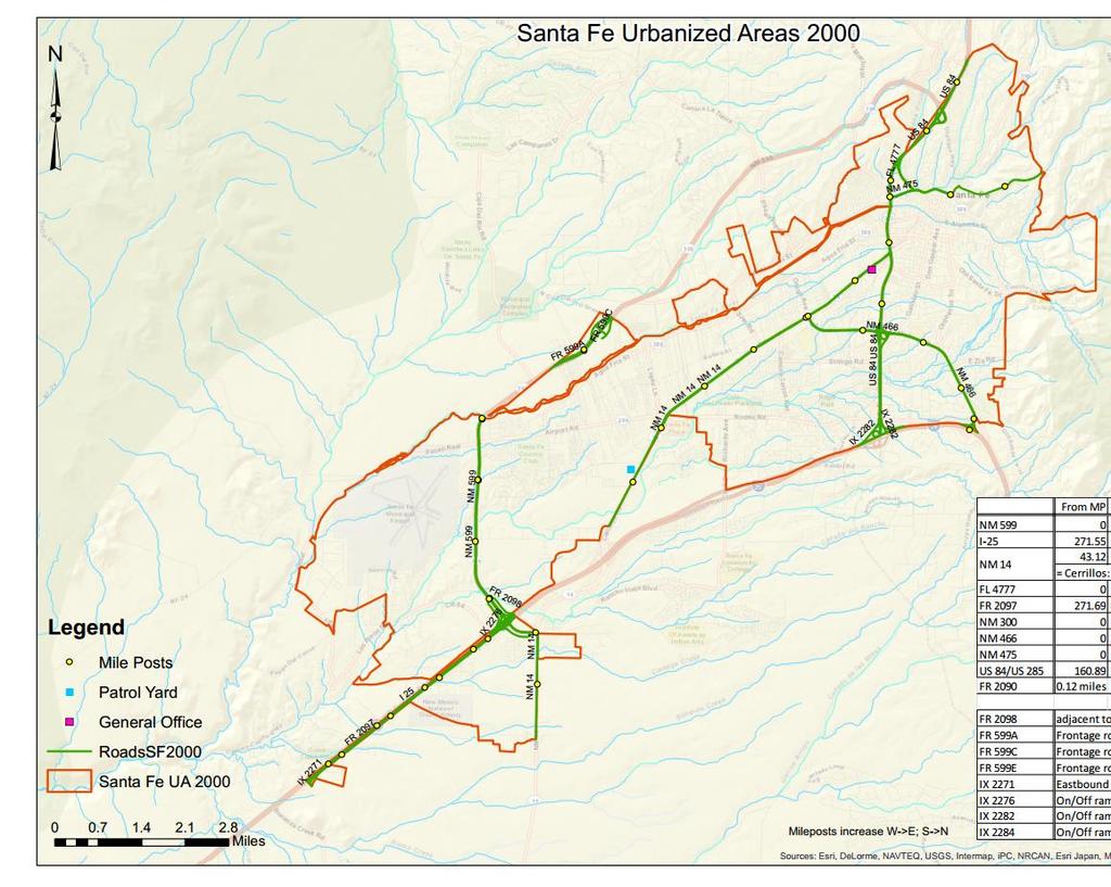 Figure 5 Santa Fe Urbanized Areas, 2000 35 The city of Santa Fe has three main highways, state routes 84 and 599 and Interstate 25, that run through or by it which increases the amount of traffic
