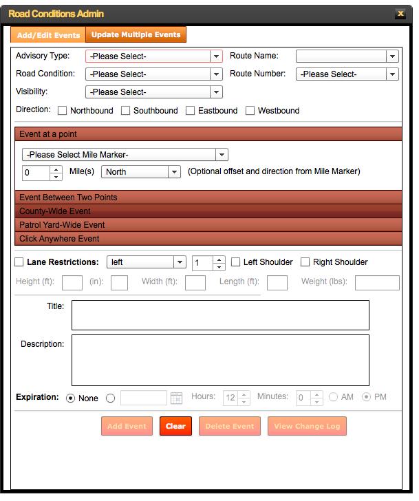 Figure 29 Log System to add Events to NMRoads 118 The TMC classifies one log system as radio logs because the information is gathered through radio.
