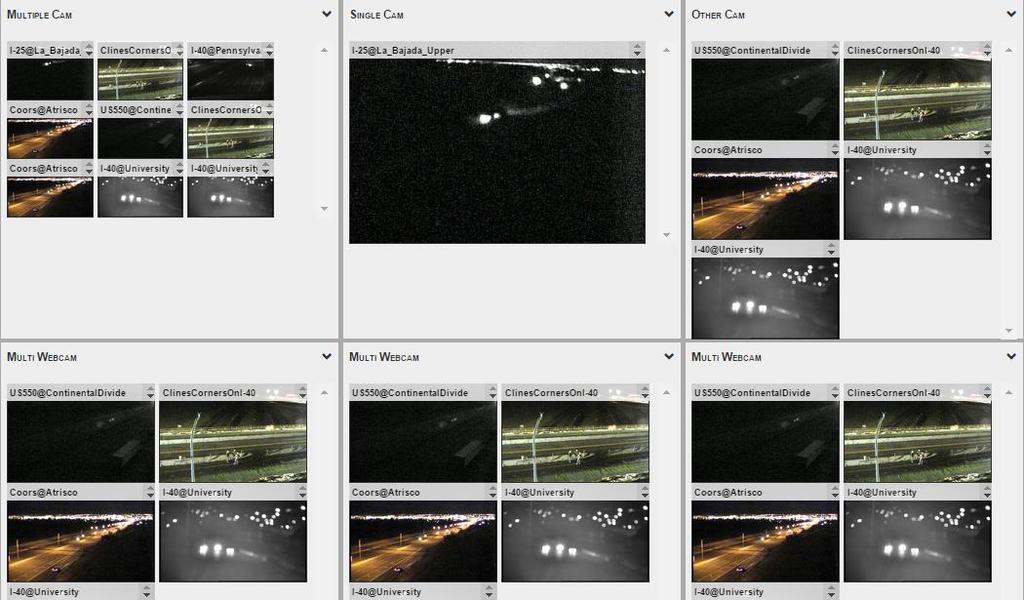 incident. The size of this feed could also be adjusted to make an incident more prominent or easy to view. Figure 35 below shows how a variety of camera feeds could be displayed on Dashboard.