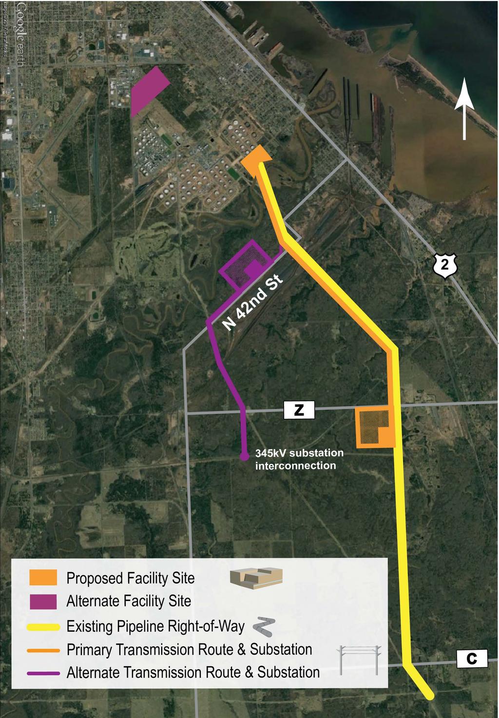 seven-mile natural gas pipeline using existing right-of-way
