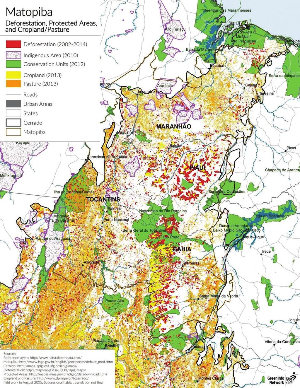 Matopiba Soy expansion has driven native vegetation conversion in Bahia and Piauí, hotspots for deforestation over the past decade.