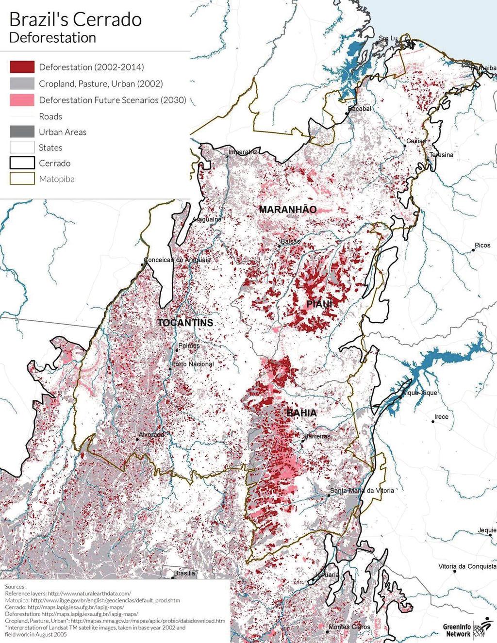 Projected Future Deforestation One analysis from Ferreira et al.