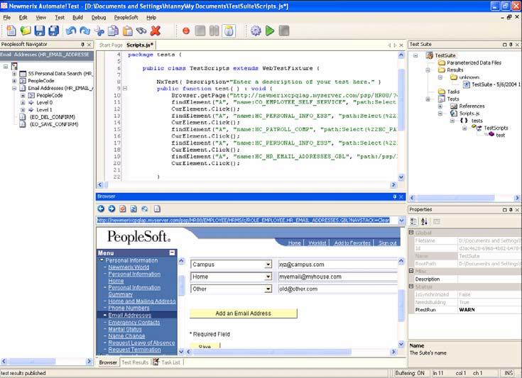 Automation Automate!Test uses metadata to understand the changes in your PeopleSoft environment and how they affect your test cases.