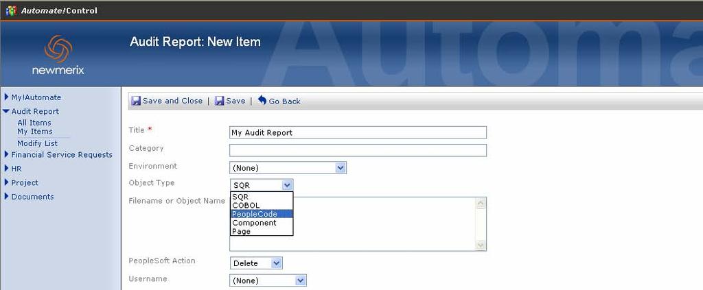 Generate change management audit reports