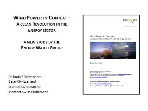 Supported by Ludwig Bölkow Stiftung Embargo: January 9, 2009 Wind Power in Context A clean Revolution in the Energy Sector Presentation by Dr.