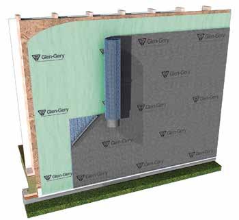 This design allows excess moisture to drain from the wall system which allows air to circulate and dry the wall quickly.