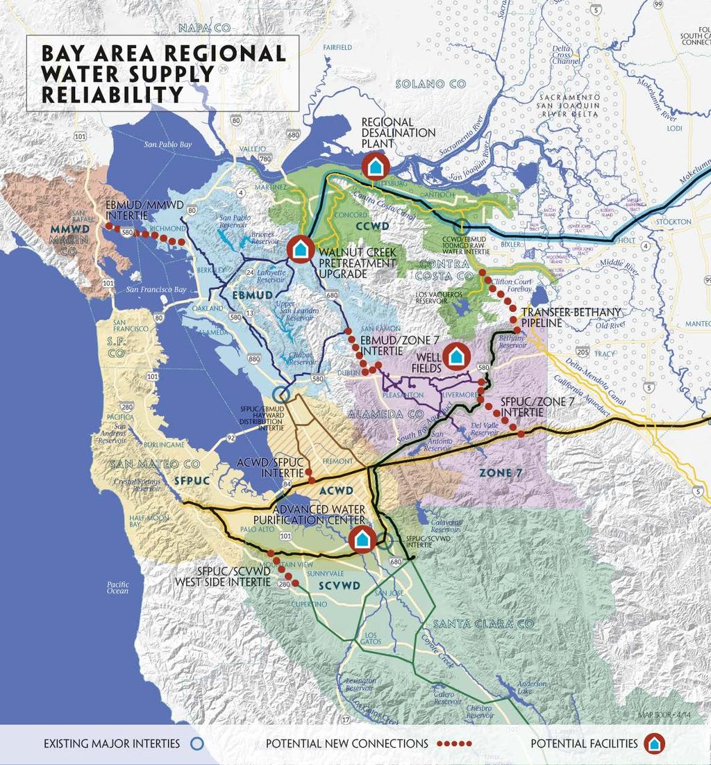Bay Area Regional Reliability (BARR) Outgrowth of Regional Desalination Partnership Regional partnership opportunities, regional benefits 8 Partner agencies include CCWD, EBMUD, SCVWD, SFPUC, Zone 7,