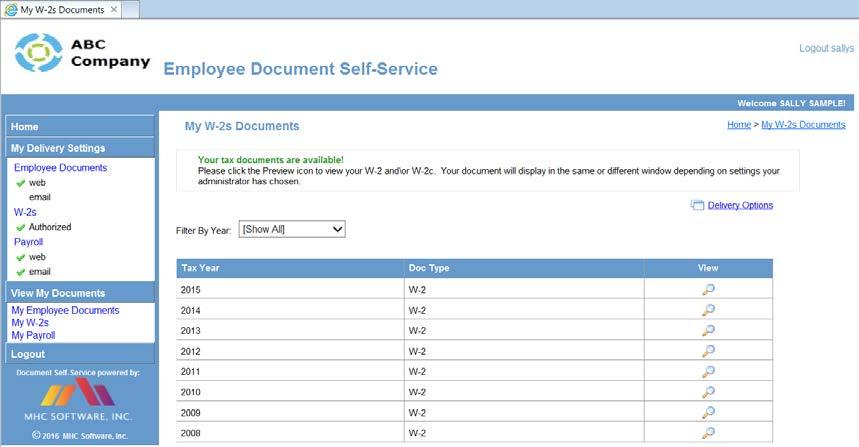 employee-specific documents electronically.