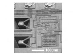 Electrochemical Etch Stop Electrochemical etching on preprocessed CMOS wafers N-type Si well with circuits suspended from SiO 2 support beam Thermally and electrically isolated TMAH etchant, Al bond