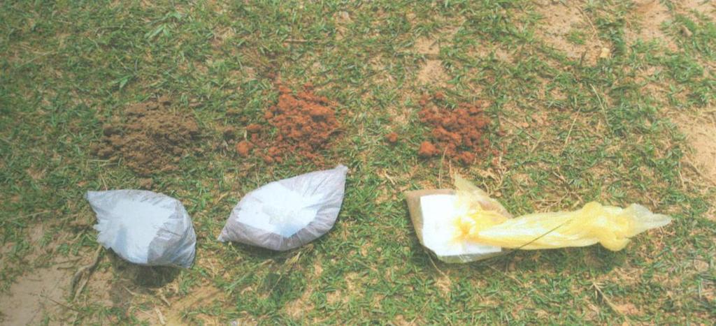 Figure 1.11: Collection of disturbed soil samples into separate polythene bags. 1.2.