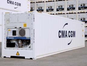 Use transport of perishable goods in a temperature-controlled environment (Usual temperature range, from -25 C to +25 C. For temperatures beyond or above, please contact your CMA CGM Local Office).