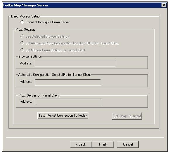 Chapter 1: Installation of FedEx Ship Manager Server 13. If you selected Network in the previous dialog box, the next screen enables you to configure your local network configuration settings.