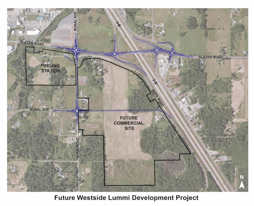 addition, the Nation is planning more commercial, service industry, and institutional development on this Trust land south of Slater Road between Rural Avenue and the immediate west side of I-5 and