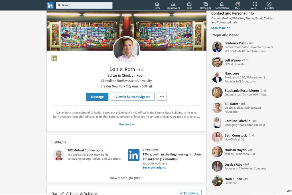 Your Profile GETTING STARTED Your profile is a key part of your experience on LinkedIn and how members get to know you better. Below are our top recommendations for Influencers.