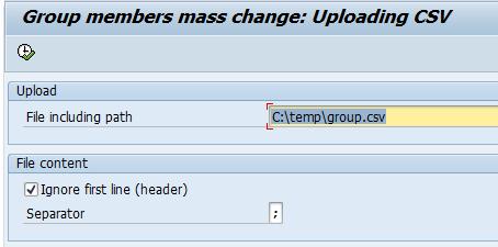 ACM Reporting Upload of user groups Business user can specify complete user groups in MS