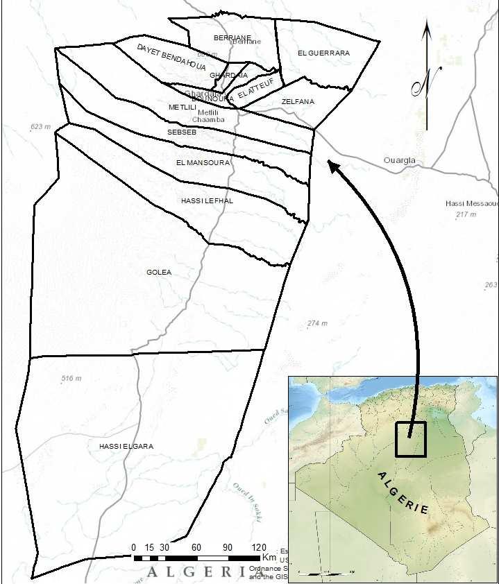 562 Hocine Bensaha, Rafik Arbouche & Doubangolo Coulibaly MATERIAL AND METHODS Figure 1: Location of the Study Area This study is based on interviews conducted with farmers, agricultural institutions