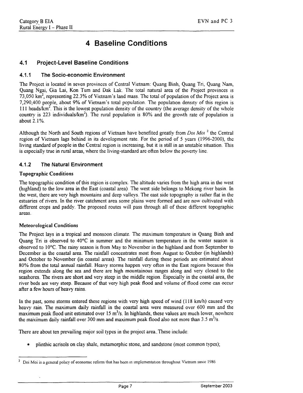 Rural Energy I - Phase II 4 Baseline Conditions 4.1 