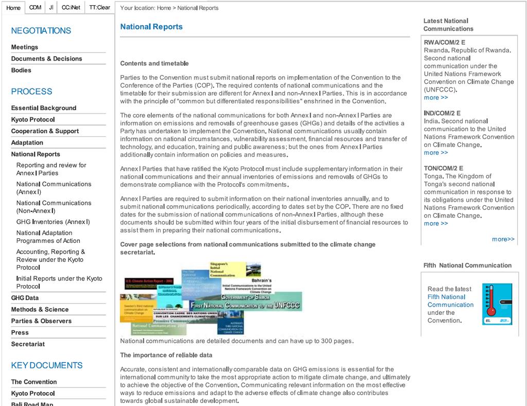 Data are published on the UNFCCC website; http://unfccc.int/national_reports/items/1408.