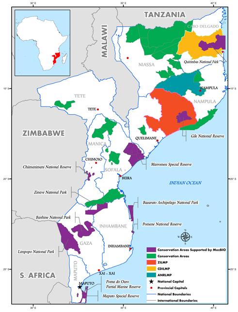 Landscapes, Forests, People Integrated Forest and Landscape Management in Mozambique Conservation Areas Mozambique s extensive system of Conservation Areas cover 23% of the country s surface and are