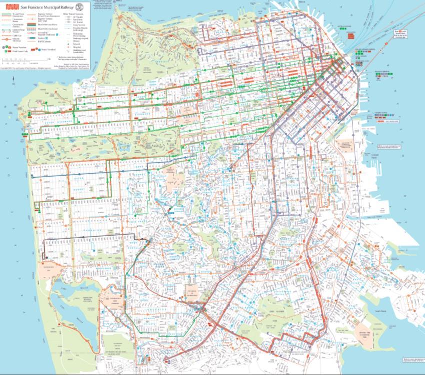 SFMTA Background Eighth largest transit system in United States, by ridership Service Area: 49 square miles Service Area Population: 800,000 residents 750,000 weekday fixed