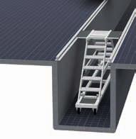 rollers mounted at the side prevent from wedging within the pit + The platform can be used as
