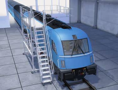 automatically in a horizontal position + Rubberised ram protection prevents the train from getting damaged Optional executions: + Chassis for embedded or elevated