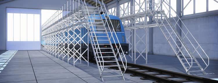 train s roof is possible + Vertical frames can be exchanged easily due to using the same size + Initial and end railings across the train are selectable + The staircase can be front-sided, sideways