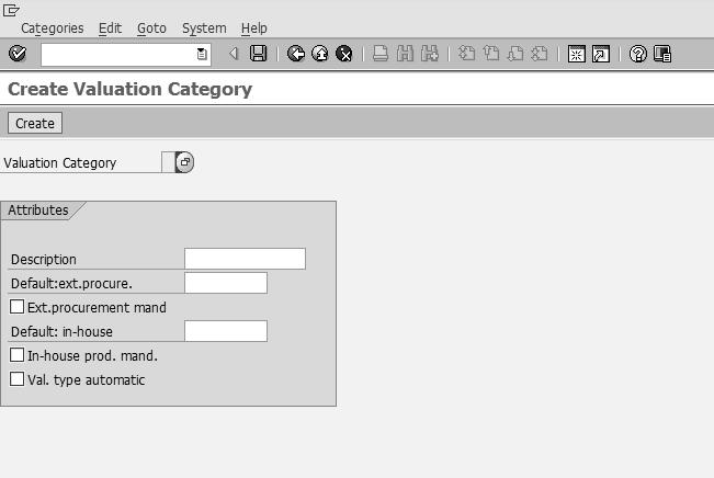 Step 7: Provide the name of the valuation category. Click on Save. A new Valuation Category will be created.
