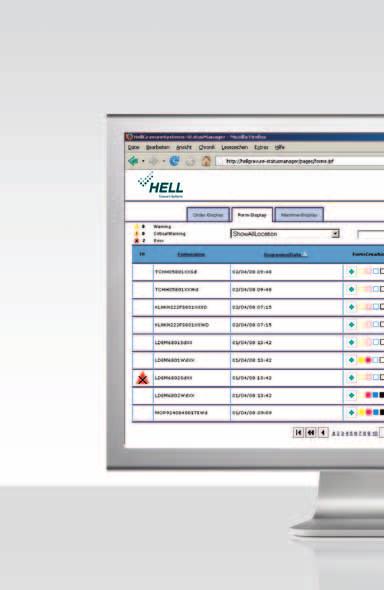 FormProof 8 StatusManager Browser-based monitoring MIS Connect HelioLinkPro StatusManager FormManager Remote Gravure Overview of forms provides a means of monitoring production Optimum overview
