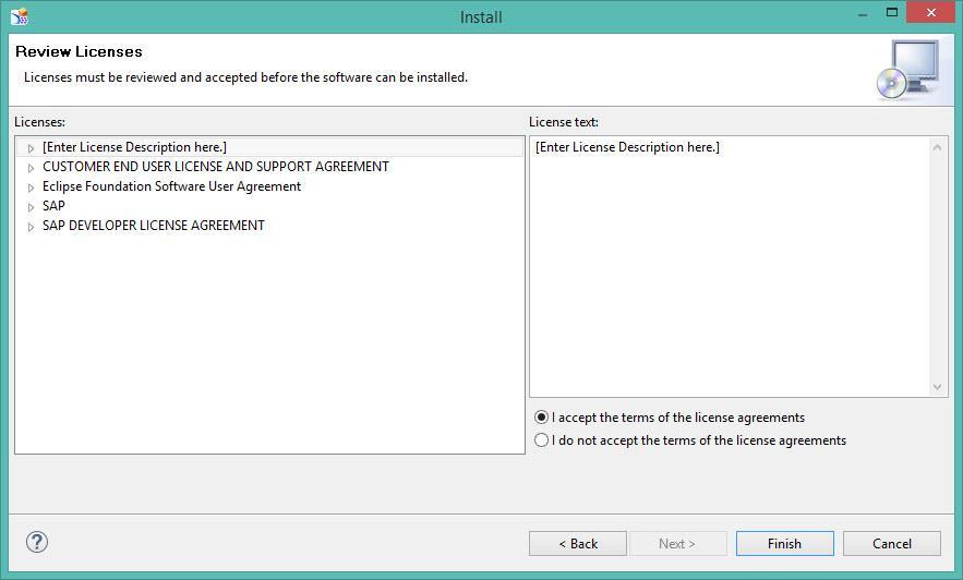Figure 4.4: License Agreement 13. You will be presented with the license agreement (see Figure 4.4).
