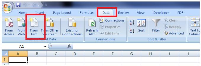 Importing Reports into Excel (Journal Report/Menu Item Export) Open a NEW file