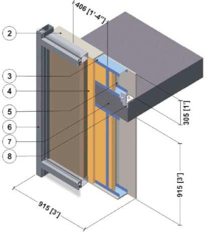 Glazing Spandrel Areas Provide R-15 insulation in the back pan Provide continuous insulation inboard of the