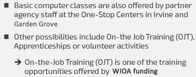other community training resources Upon completing the WIA process you may qualify for an individual training account voucher ÎÎhowever, WIA is not an entitlement program and we can only provide