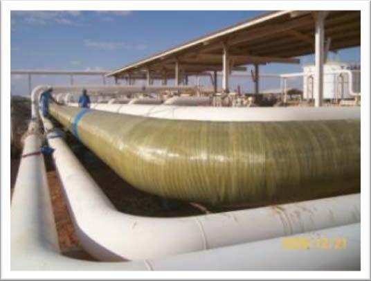 Application: 36 oil transport line (150 meters) Wrapping lifted pipe Pipe