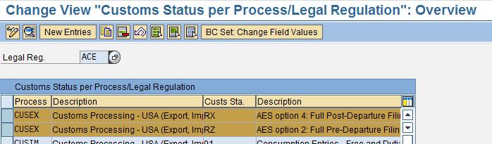 The partner function group controls which types of functions are displayed in the customs declaration.
