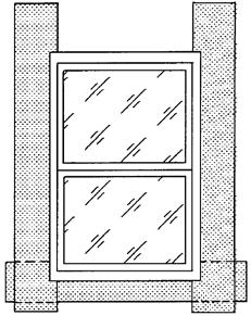 Fig. 22.8 8. Installing the Window: After the strips of Water- Resistive Barrier have been installed at the sill and jambs as shown, the window can be installed (Fig 22.9). Fig. 22.9 9.