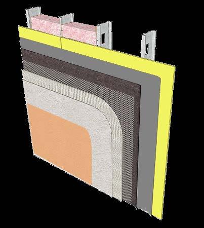 Metal Frame Application Insulation Metal Studs Self-furring lath Cement Plaster Scratch Coat 2 layers of water