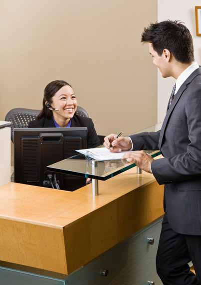 Reception Desk Reception is usually a busy place where there are always jobs for work experience students; shadowing receptionists, helping to welcome guests, providing badges, contacting internal