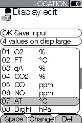 commands Scroll bar Selection field for adjustable values: The chosen value is shown with a grey