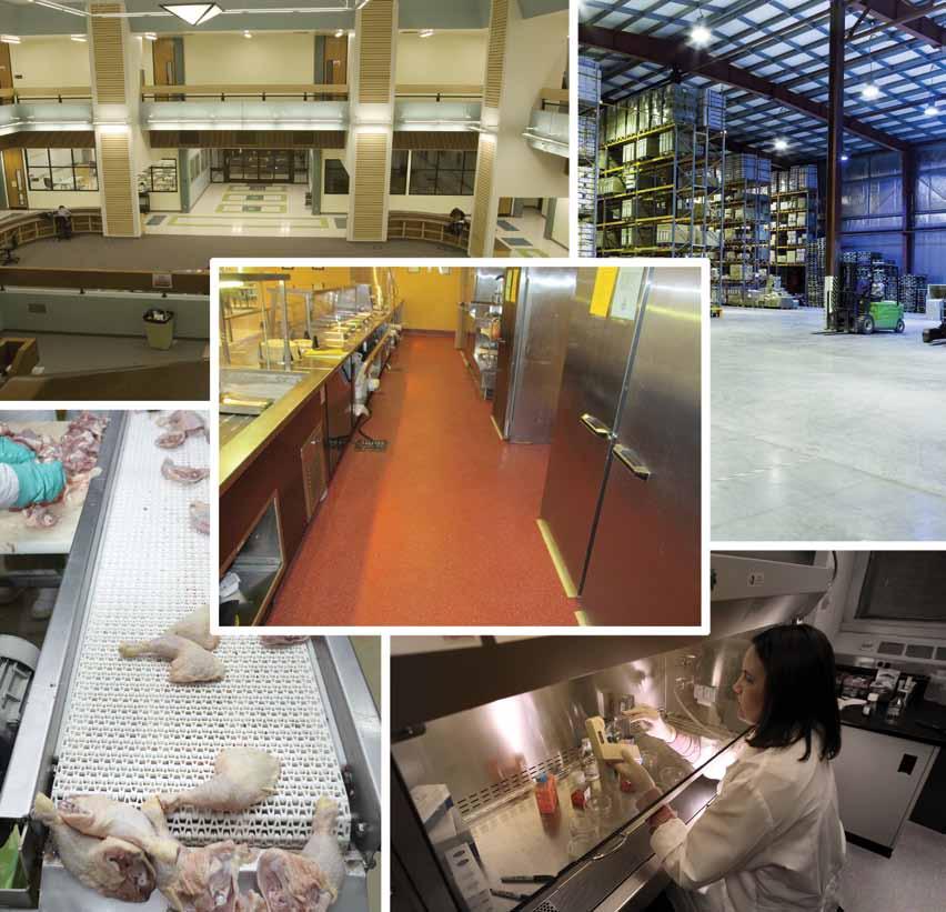 Industrial Applications From restaurants and hospitals, which have requirements for high levels of sanitation from health departments, to high traffic schools and public facilities, Res-Tek provides