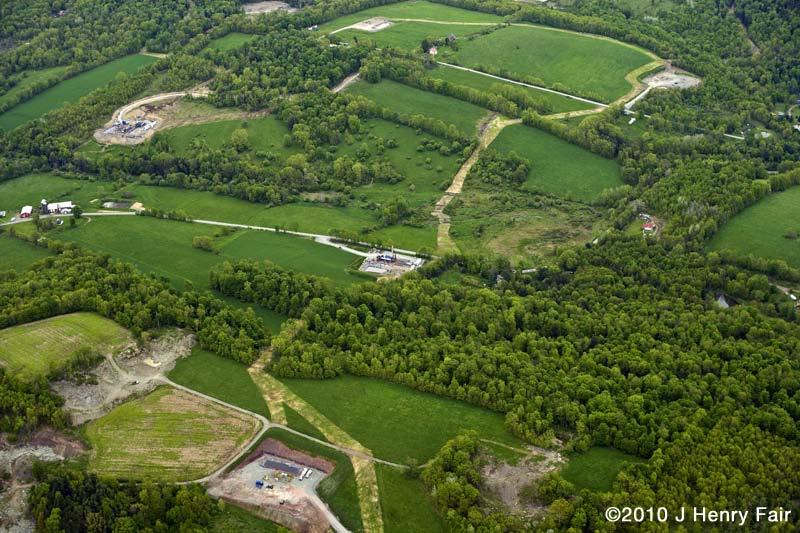 Habitat and farmland fragmentation Drilling well pads,