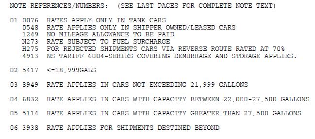 Notes for Equipment Rating Constraints 1) Equipment is a Tank Car Mechanical Designation = T or AAR1 = T 2) Shipper Owned or