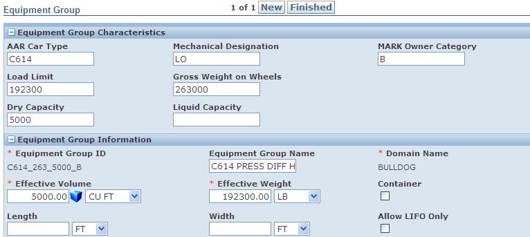 Modified XSL for Equipment Group to use new Flex Fields The use and display of the