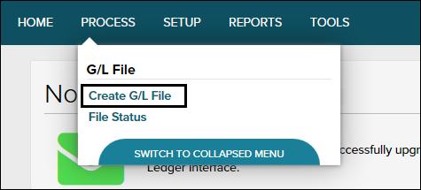 Creating and Downloading the G/L File Creating the G/L File Job Aid Scenario ADP has completed its initial setup, your payroll has processed, and the resulting data has been loaded to GLI.